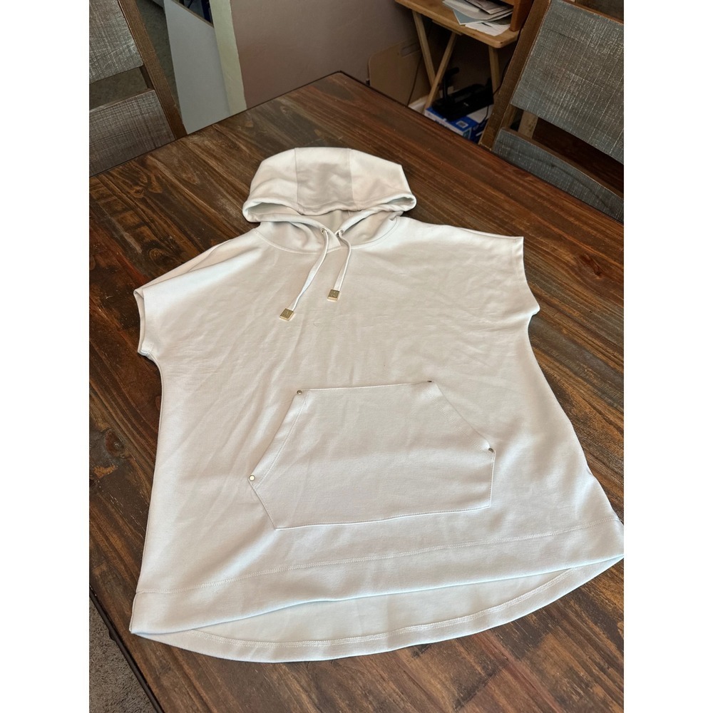 Elie Tahari Sleeveless Hoodie Kangaroo Pocket Detail‎ Casual Chic M/M - Picture 2 of 8